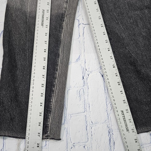 Pacsun Pants Gray Jeans High Rise Straight Frayed Hem Grunge Punk WOMENS SIZE 25 - Picture 7 of 12